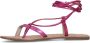 Sacha Dames Roze metallic leren sandalen - Thumbnail 5