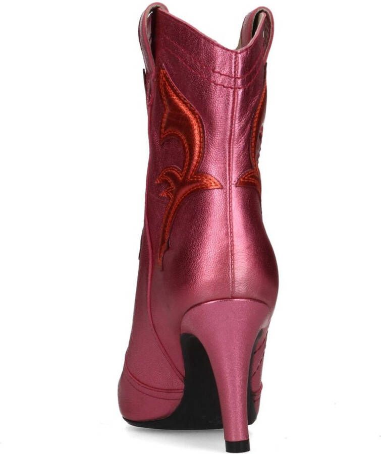 Sacha Dames Roze western enkellaarsjes met naaldhak