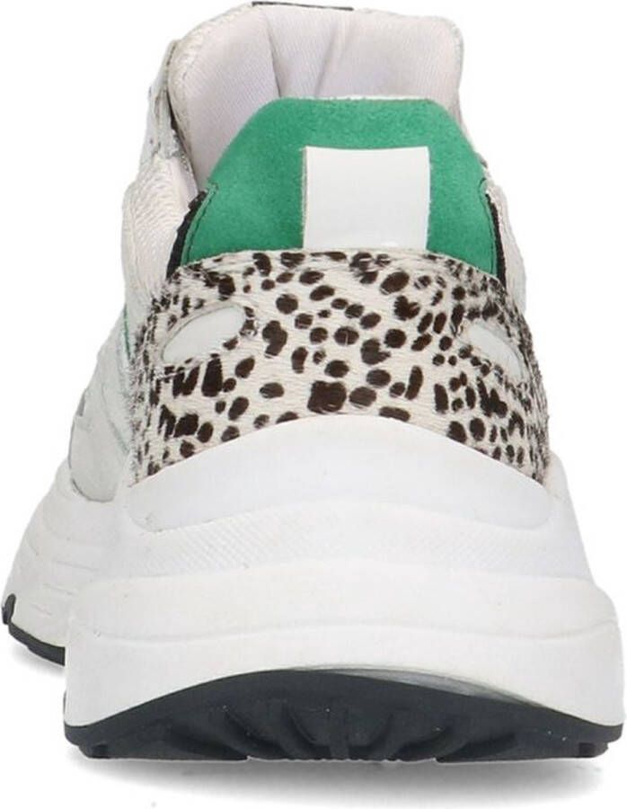 Sacha Dames Witte chunky dot sneakers met groene details - Foto 5