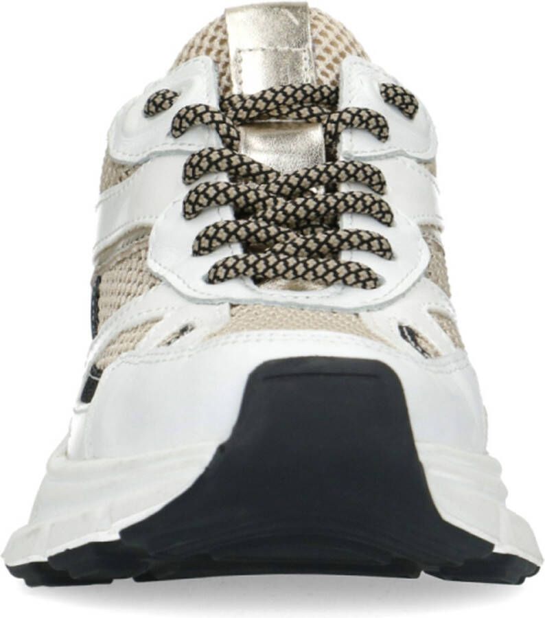 Sacha Dames Witte marathon sneakers met zwarte glitter details