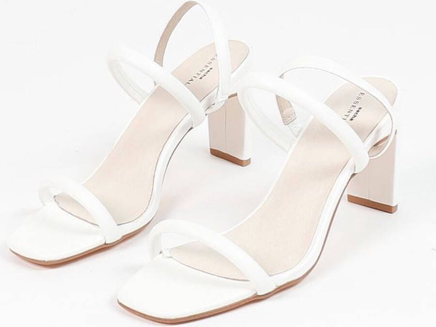 Sacha Dames Witte sandalen met rechte hak