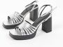 Sacha Dames Zilverkleurige metallic sandalen met hak - Thumbnail 5