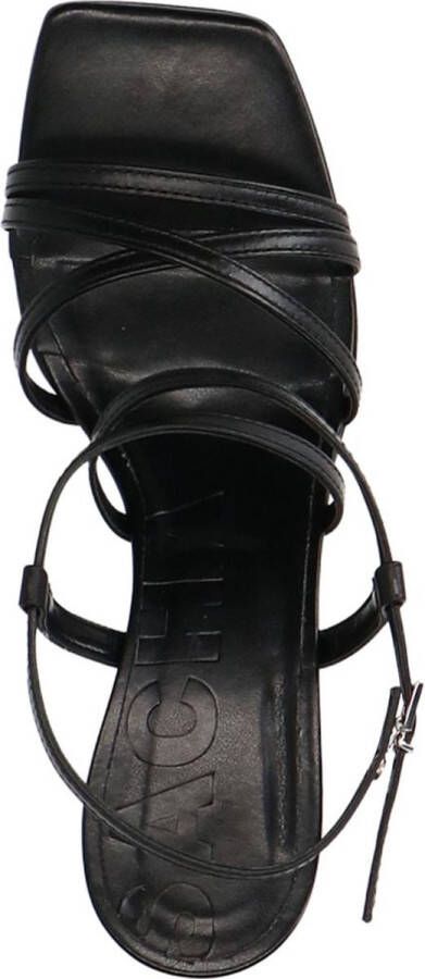 Sacha Dames Zilverkleurige metallic sandalen met trechterhak - Foto 5