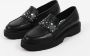 Sacha Dames Zwarte chunky loafers met zilverkleurige studs - Thumbnail 5
