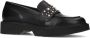 Sacha Dames Zwarte chunky loafers met zilverkleurige studs - Thumbnail 8