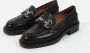 Sacha Dames Zwarte leren loafers met chain - Thumbnail 6
