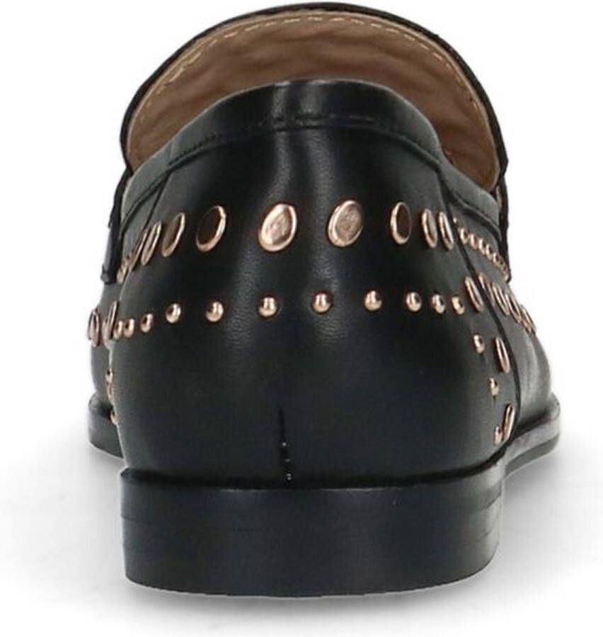 Sacha Dames Zwarte leren penny loafers met studs