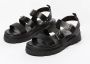 Sacha Dames Zwarte leren sandalen met zilverkleurige gespen - Thumbnail 3