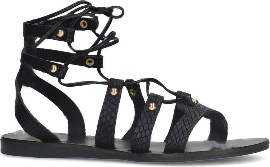 Sacha Dames Zwarte leren sandalen