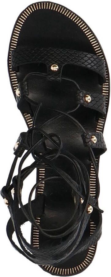 Sacha Dames Zwarte leren sandalen