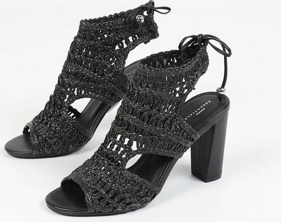 Sacha Dames Zwarte opengewerkte sandalen met hak - Foto 8