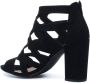 Sacha Dames Zwarte opengewerkte sandalen met hak - Thumbnail 5