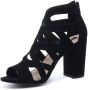 Sacha Dames Zwarte opengewerkte sandalen met hak - Thumbnail 6