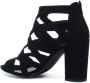 Sacha Dames Zwarte opengewerkte sandalen met hak - Thumbnail 4