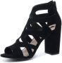 Sacha Dames Zwarte opengewerkte sandalen met hak - Thumbnail 5