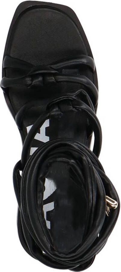 Sacha Dames Zwarte plateau sandalen met strikveters - Foto 7