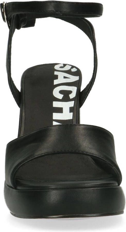 Sacha Dames Zwarte platform sandalen met hak