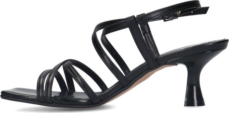 Sacha Dames Zilverkleurige metallic sandalen met trechterhak - Foto 6