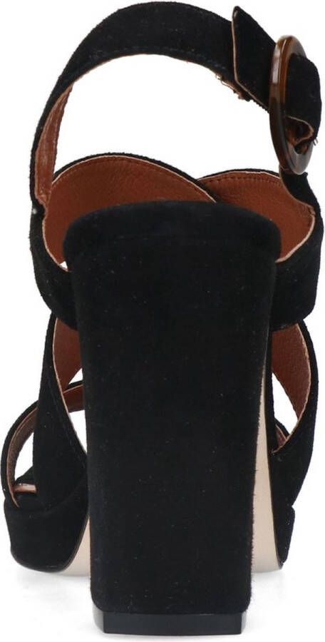 Sacha Dames Zwarte suède sandalen met blokhak - Foto 5