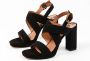 Sacha Dames Zwarte suède sandalen met blokhak - Thumbnail 6