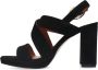 Sacha Dames Zwarte suède sandalen met blokhak - Thumbnail 7