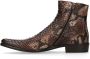 Sacha leren enkelboots met slangenprint bruin - Thumbnail 6
