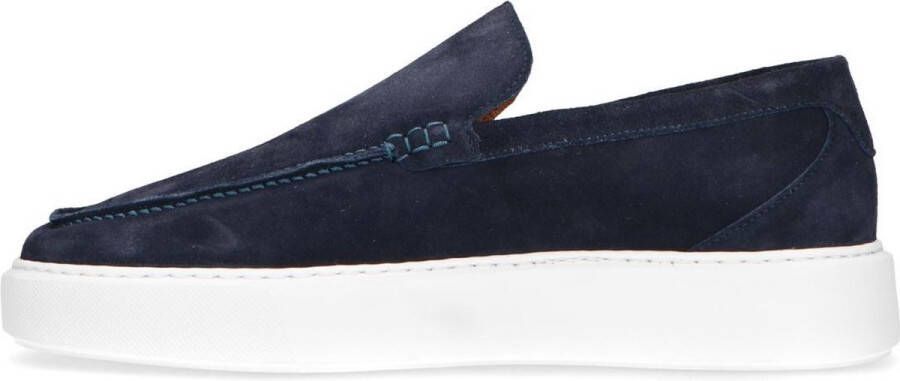 Sacha Heren Donkerblauwe loafers met witte zool - Foto 6