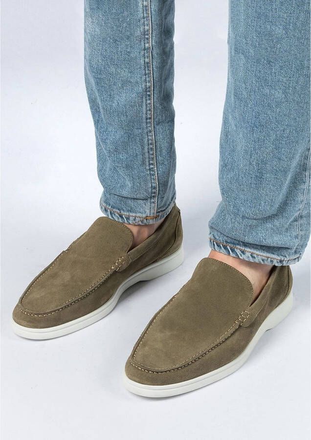 Sacha Heren Groene suède loafers - Schoenen.nl