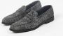 Sacha Heren Zwarte leren penny loafers met pythonprint - Thumbnail 4
