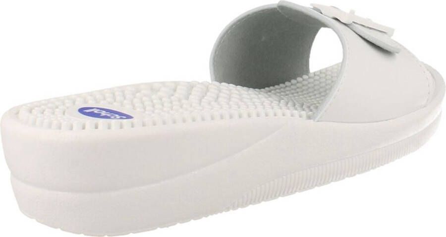 Scholl NEW MASSAGE PVC Womens White FALSO Mules White