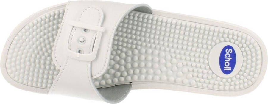 Scholl NEW MASSAGE PVC Womens White FALSO Mules White