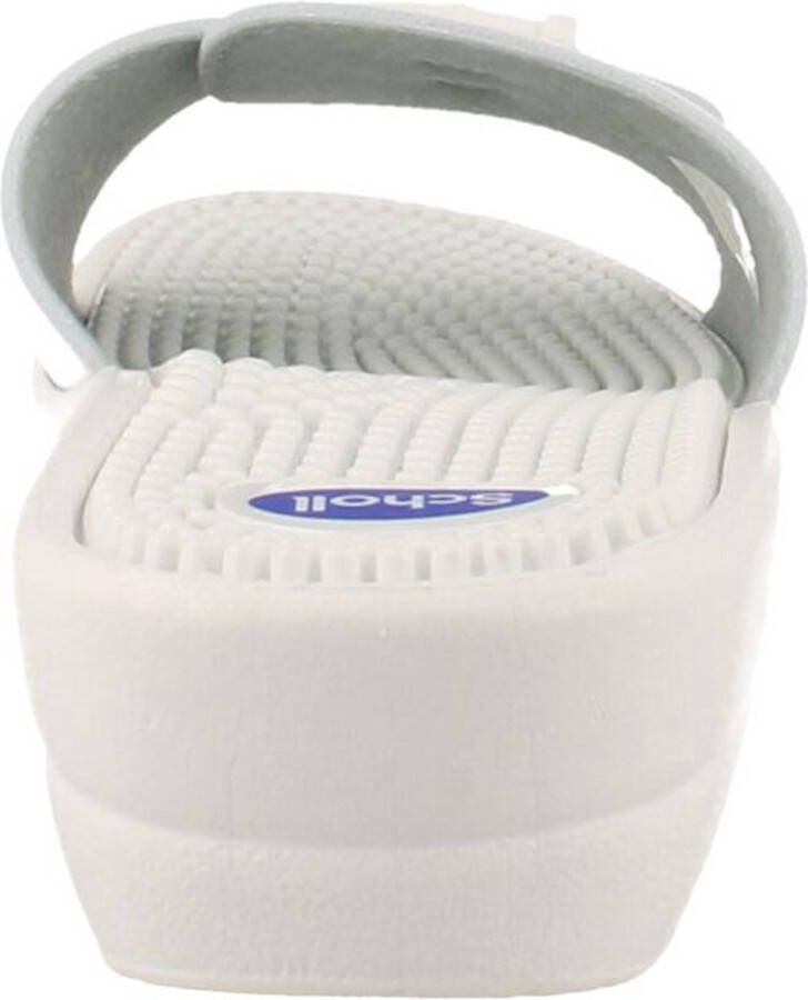 Scholl NEW MASSAGE PVC Womens White FALSO Mules White