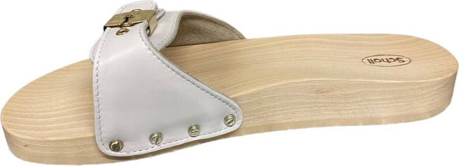 Scholl Pescura Flat Lea-W bianco- slipper- klompen