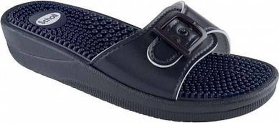 Scholl Slippers New Massage PVC Vrouwen Marineblauw