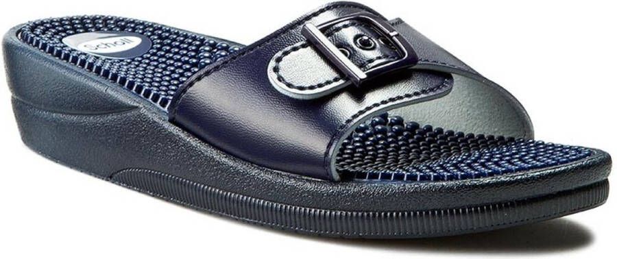 Scholl Slippers New Massage PVC Vrouwen Marineblauw