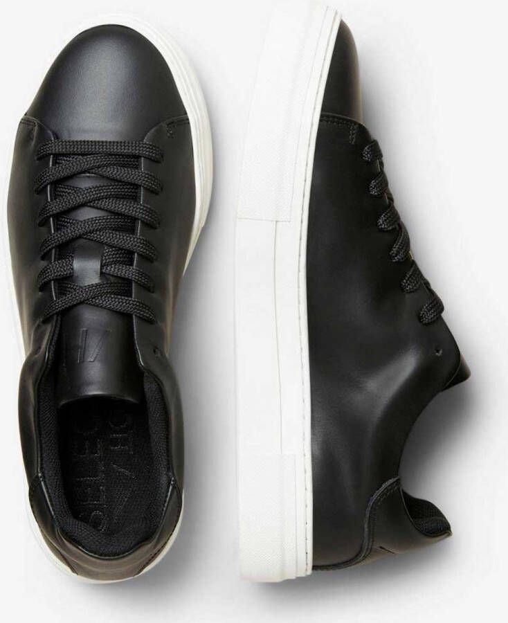 SELECTED David Chunky Leather Sneakers Heren Black