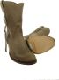 Sendra Boots 10748 Laly Donker Taupe Handgemaakt GoodYear Welted Dames Enkellaars Schuine Hoge Hak Ronde Neus Concho Turquoise Vlechtwerk Echt Leer - Thumbnail 5