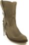 Sendra Boots 10748 Laly Donker Taupe Handgemaakt GoodYear Welted Dames Enkellaars Schuine Hoge Hak Ronde Neus Concho Turquoise Vlechtwerk Echt Leer - Thumbnail 7