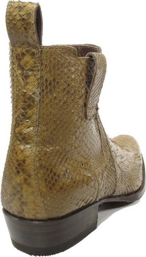 Sendra boots 10863 Kahki Heren Cowboy Enkellaars Jodhpur Ronde Neus Beetje Schuine Hak Rits Sluiting Echt Leer
