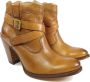 Sendra Boots 11346 Bruin Sarina Dames Enkellaars Ronde Neus Hoge Hak Vast Sierriem Ritssluiting Handgemaakt Echt Leer - Thumbnail 4