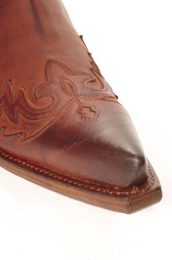 Sendra Boots 11783C Cuervo Cognac Handgemaakt Heren Cowboy Western Enkellaars Spitse Neus Ritssluiting Beetje Schuine Hak Echt Leer - Foto 6