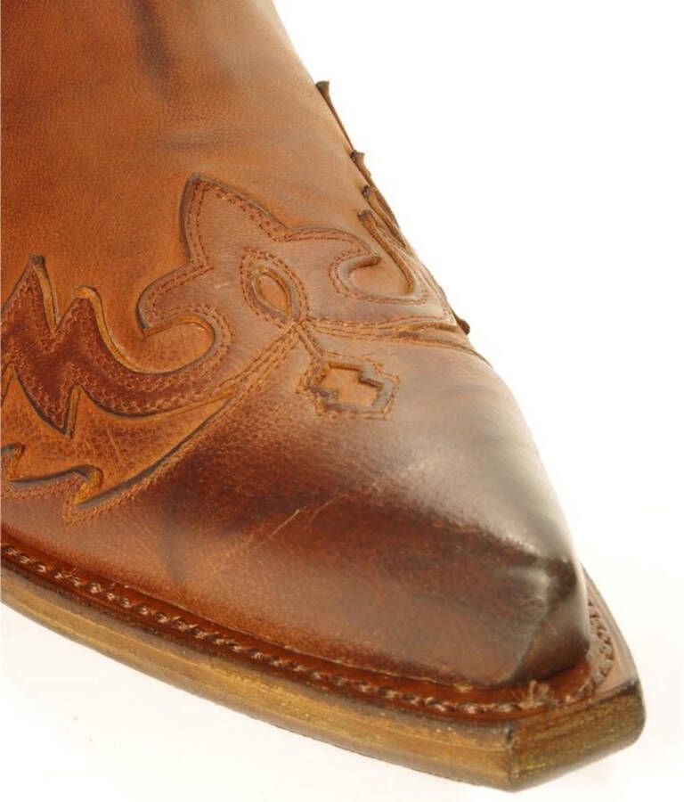 Sendra Boots 11783C Cuervo Cognac Handgemaakt Heren Cowboy Western Enkellaars Spitse Neus Ritssluiting Beetje Schuine Hak Echt Leer - Foto 7