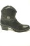 Sendra Boots 14399 Debora Zwart Handgemaakte Dames Cowboy Ibiza Enkelaars Ronde Neus Beetje Schuine Hak Ritssluiting Western Versiering Echt Leer - Thumbnail 7