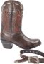 Sendra boots 15253 Debora Bruin Handgemaakt Dames Half Kuit Hoge Western Ibiza Laarzen Ronde Neus Beetje Schuine Hoge Hak Echt Leer - Thumbnail 9