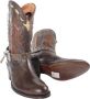 Sendra boots 15253 Debora Bruin Handgemaakt Dames Half Kuit Hoge Western Ibiza Laarzen Ronde Neus Beetje Schuine Hoge Hak Echt Leer - Thumbnail 6