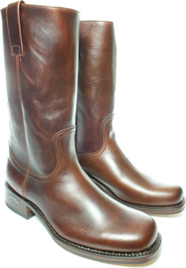 Sendra Boots 3162 Seahorse 84 Bruin Heren Basic Western Laars Ronde Neus Rechte Hak Leren Zool Rechte Schacht Trek Lussen Echt Leer