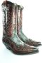 Sendra Boots 3241 Cuervo Ibiza Zwart Grijs Rood Handgemaakt Cow Western Laarzen Unisex Spitse Neus Schuine Hak Rechte Schacht Treklussen Echt Leer - Thumbnail 2