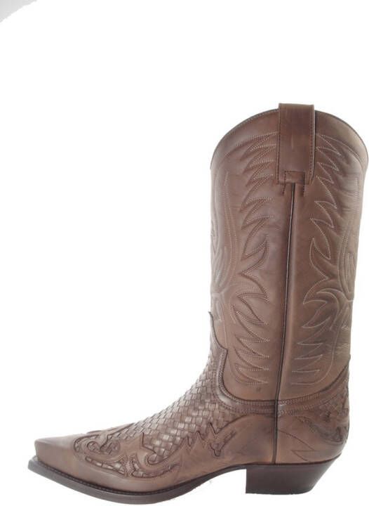 Sendra Boots 3241 Trenzado Cuervo West Bruin Handgemaakt Cowboy Laarzen Heren Spitse Neus Schuine Hak Lederen Zool Gevlochten Wreef Echt Leer - Foto 4