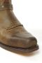 Sendra Boots 3434 Sam Bruin Biker Western Boots Unisex Vierkante Neus Beetje Schuine Hak Sier vlechtwerk Treklussen Echt Leer - Thumbnail 6