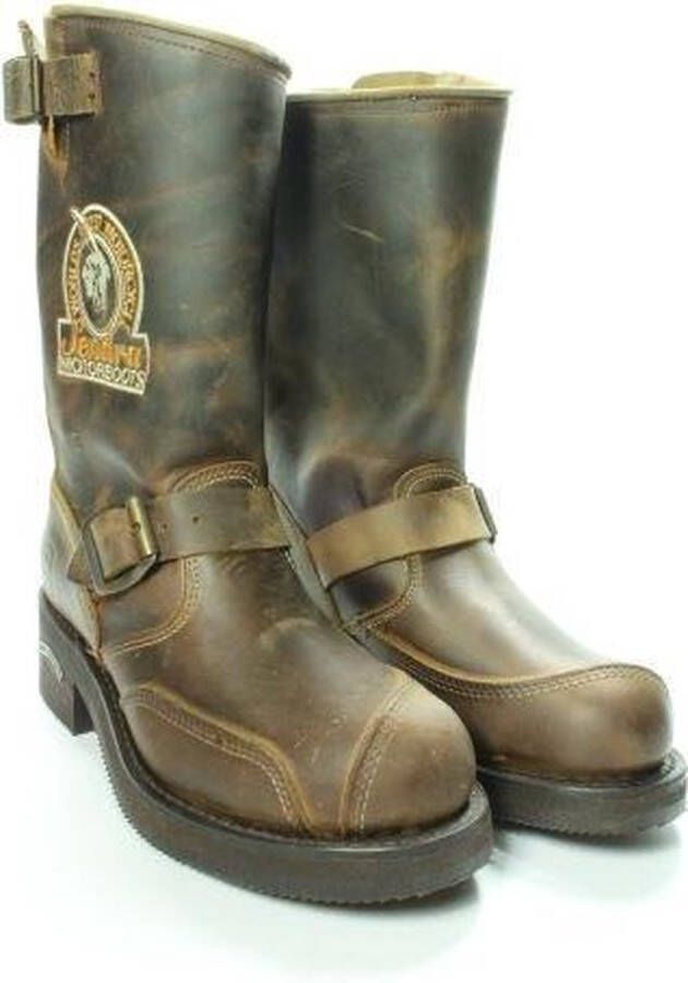 Sendra Boots 3565 Steel Bruin Dames Heren Biker Boots Casual Fashion Motorlaarzen Stalen Neus Anti Slip Zool Unisex Echt Leer